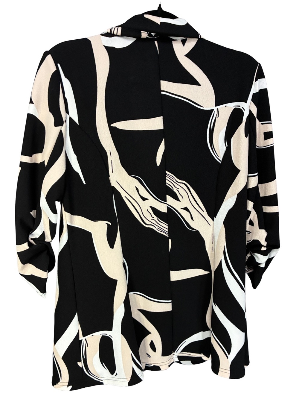 Womens Black & Cream Abstract Print Blazer - Picture 3 of 3